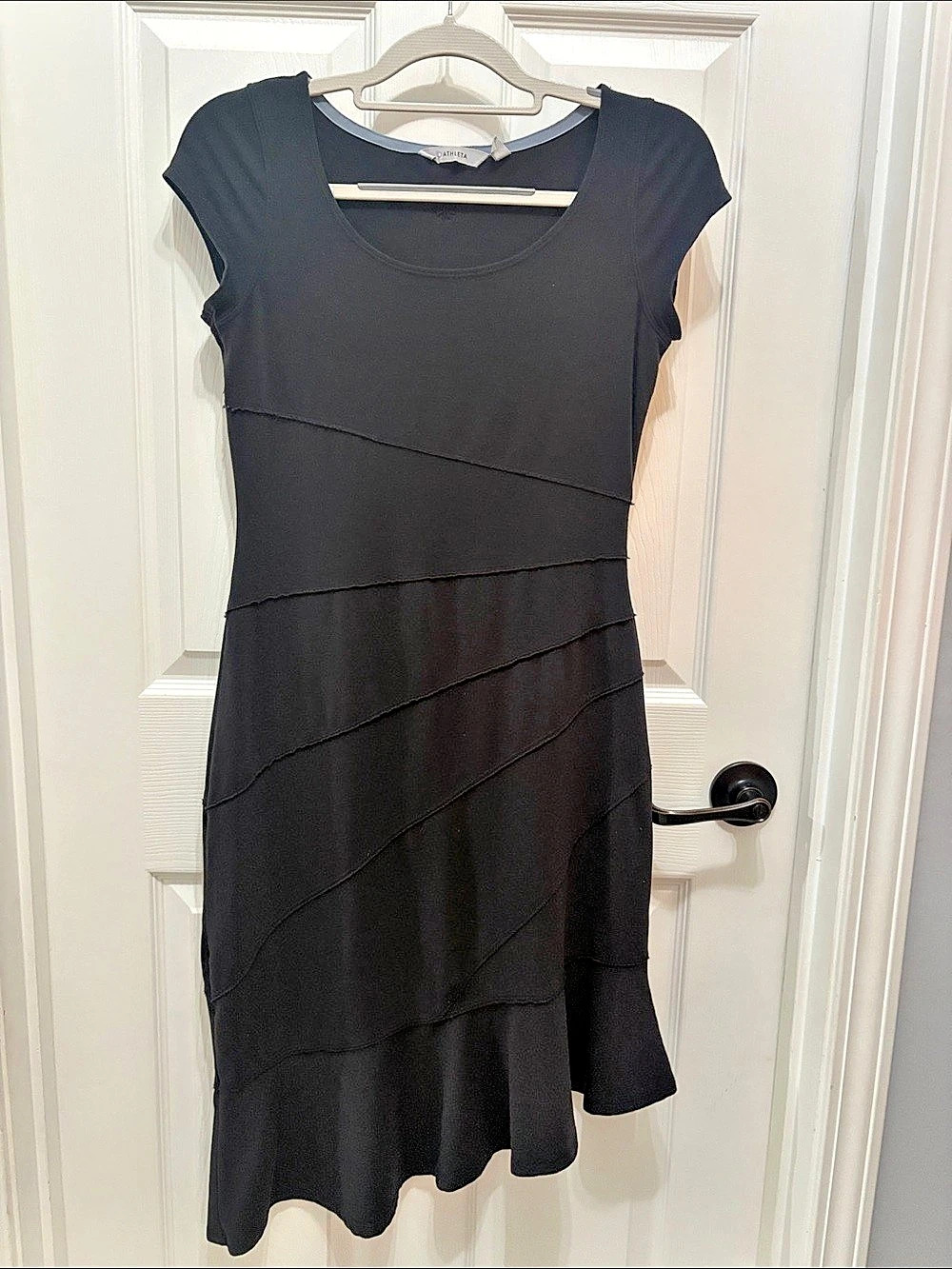 Athleta Black Flounce Hem Dress Size Medium